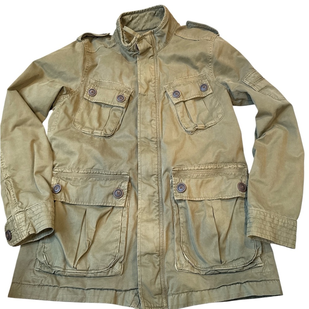 Lucky Brand Women’s Army Green Heavy Cotton Canvas Utility Cargo Jacket Size S